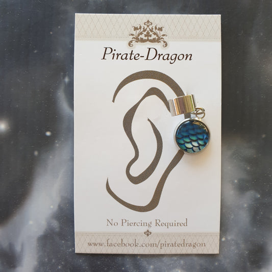 Dragon/Mermaid Scale - Blue - Non-Pierced Earcuff (EC2056)