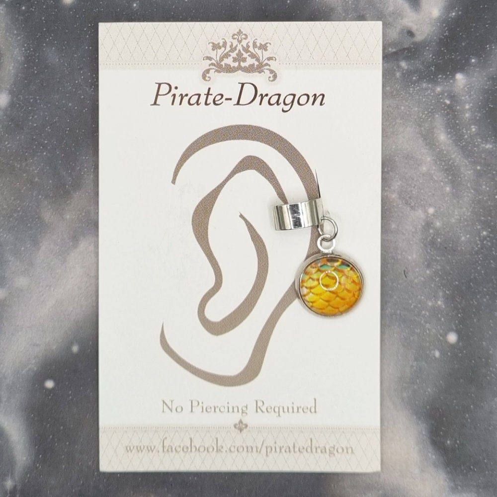 Dragon/Mermaid Scale - Yellow - Non-Pierced Earcuff (EC2973)