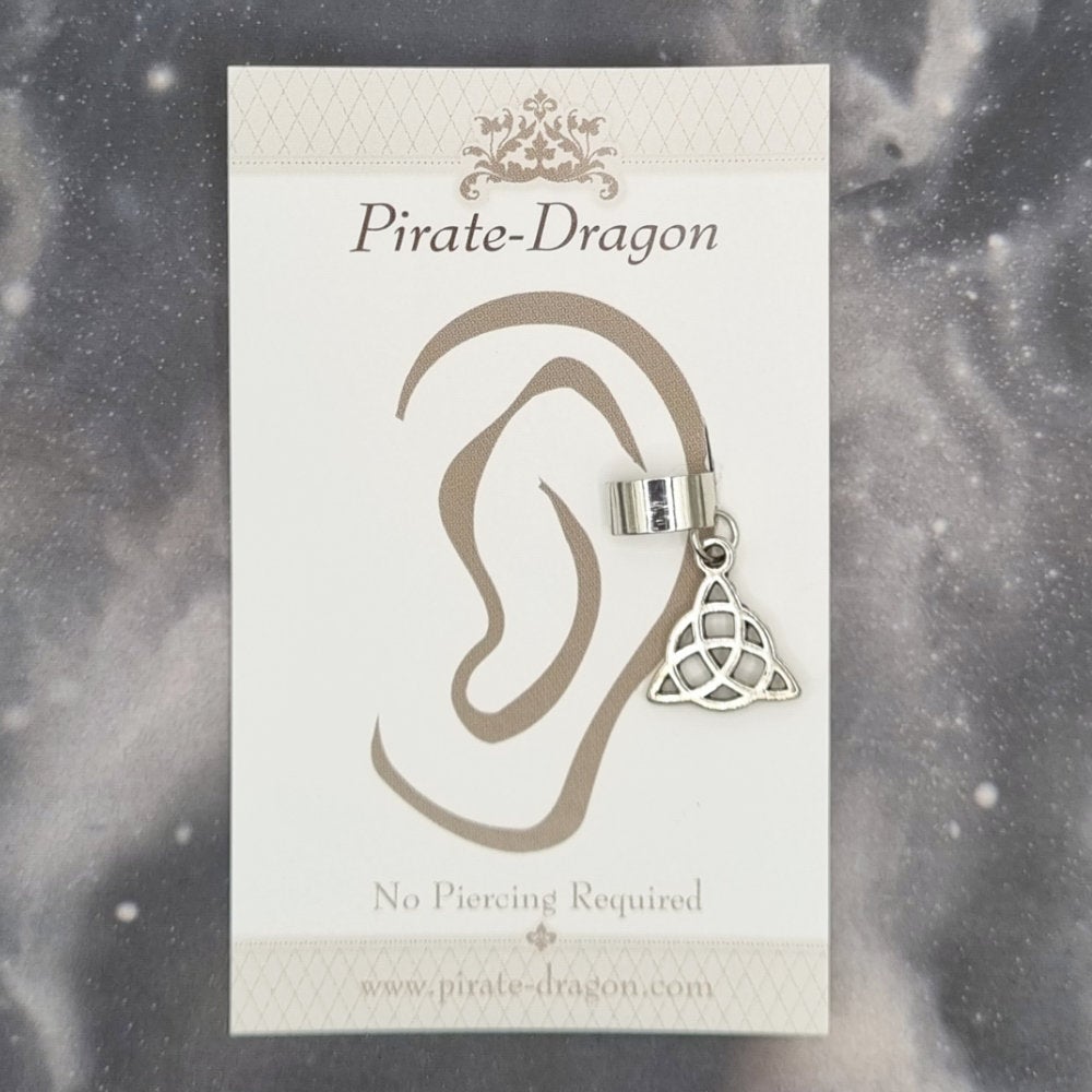 Silver Triquetra Non-Pierced Ear Cuff (EC3595)