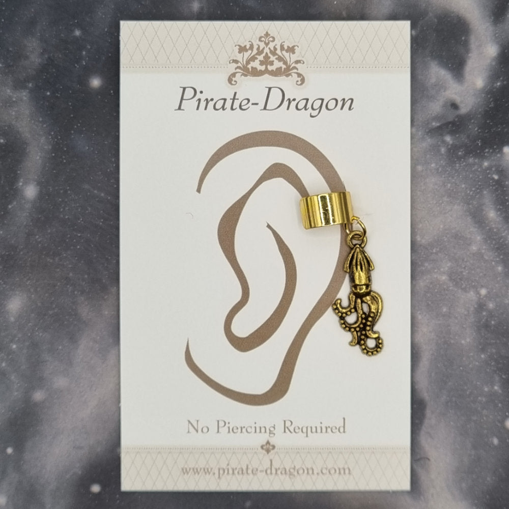 Gold Kraken / Squid Non-Pierced Ear Cuff (EC3598)