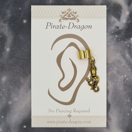 Gold Kraken / Squid Non-Pierced Ear Cuff (EC3598)