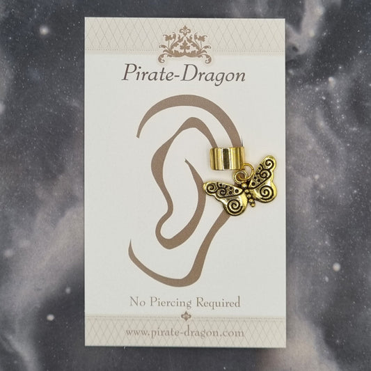 Gold Butterfly Non-Pierced Ear Cuff (EC3599)