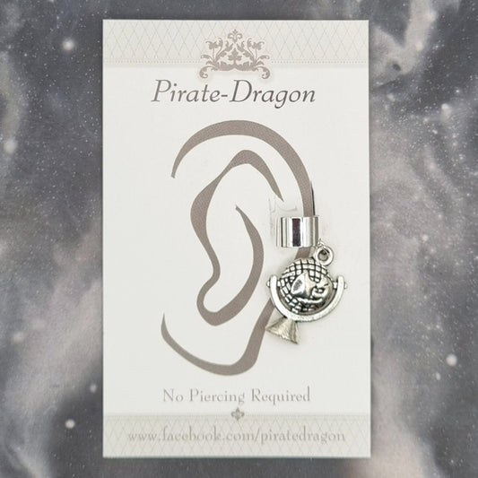 Silver Globe Non-Pierced Ear Cuff (EC4231)