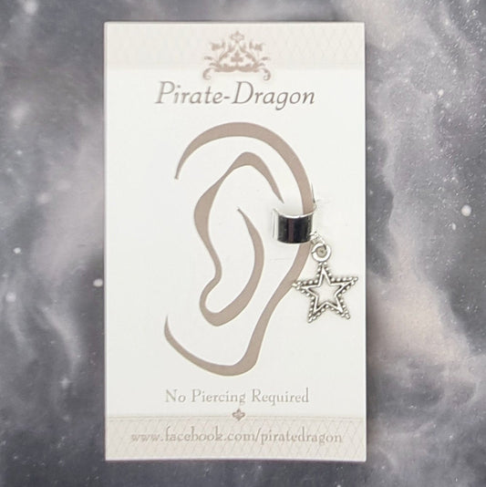 Silver Star Non-Pierced Ear Cuff (EC4264)