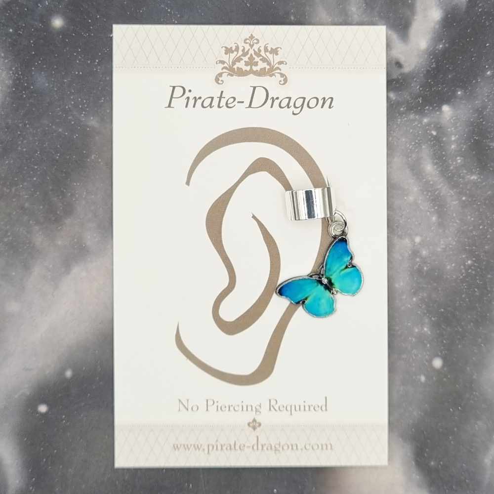 Blue Butterfly - Non-Pierced Earcuff (EC4419)