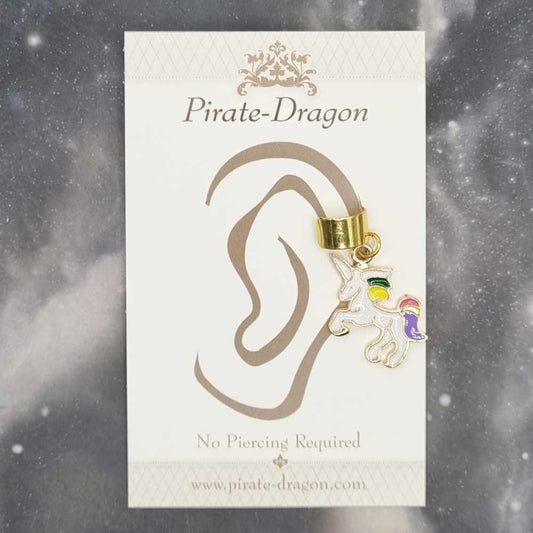 Multicolour Unicorn - Non-Pierced Earcuff (EC4458)