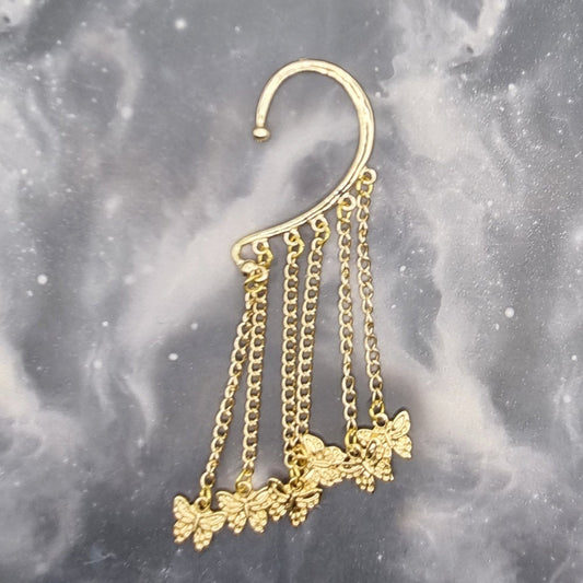 Gold Butterflies Non-Pierced Ear Cuff (EC5076)