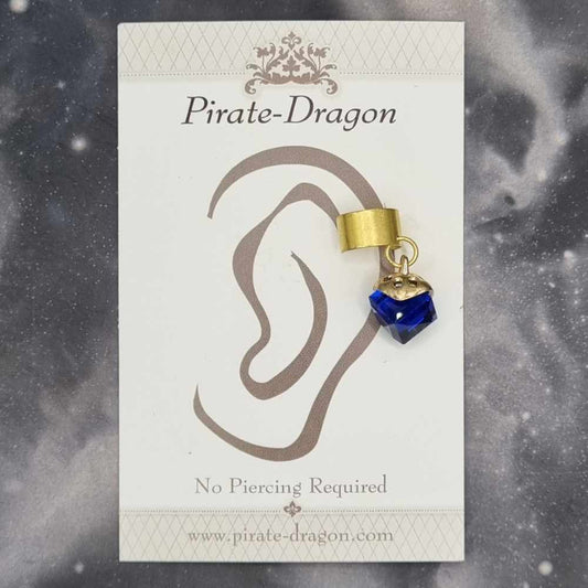 Blue Cube Non-Pierced Ear Cuff (EC5160)