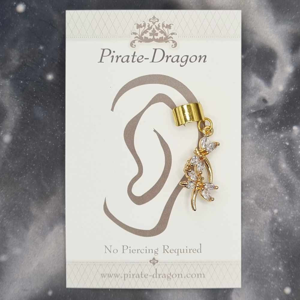 Gem Dragonflies Non-Pierced Ear Cuff (EC5192)