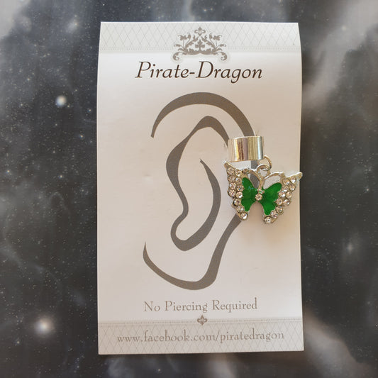 Green Butterfly Non-Pierced Ear Cuff (EC9232)