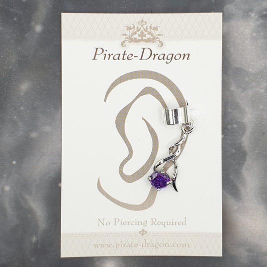 Purple Gem Drop Non-Pierced Ear Cuff (EC9281)