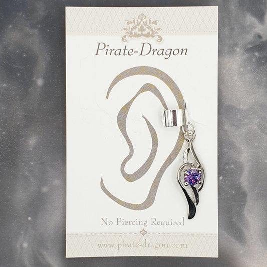 Purple Gem Drop Non-Pierced Ear Cuff (EC9295)