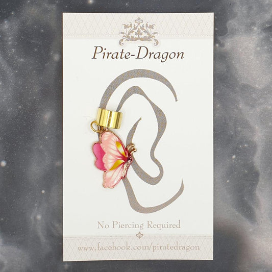 Pink Butterfly Non-Pierced Ear Cuff (EC9517)