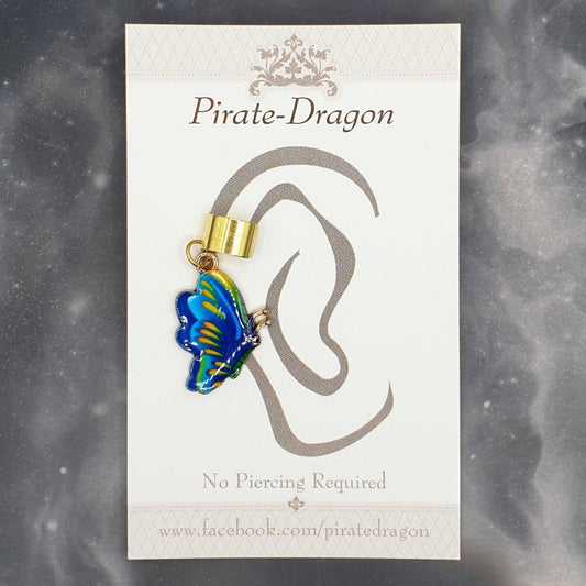 Blue Butterfly Non-Pierced Ear Cuff (EC9520)