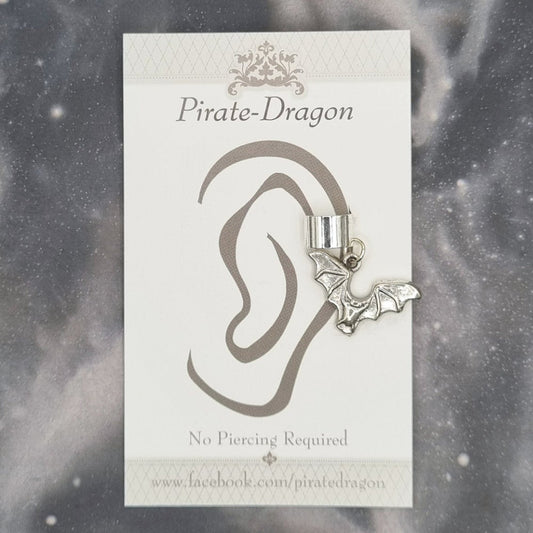 Silver Bat Non-Pierced Ear Cuff (EC9634)