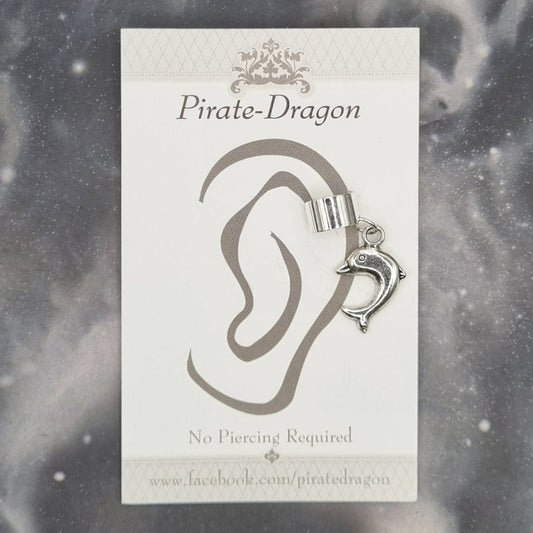 Silver Dolphin Non-Pierced Ear Cuff (EC9643)