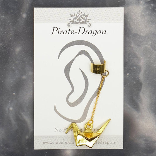 Gold Crane Non-Pierced Ear Cuff (EC9677)