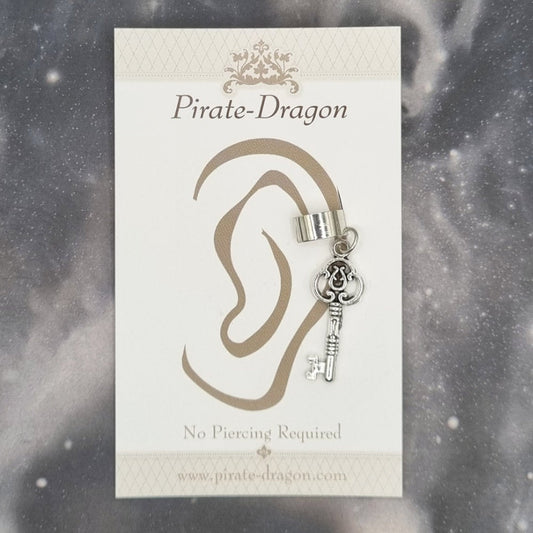 Silver Key Non-Pierced Ear Cuff (EC9692)