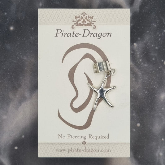 Silver Starfish Non-Pierced Ear Cuff (EC9702)