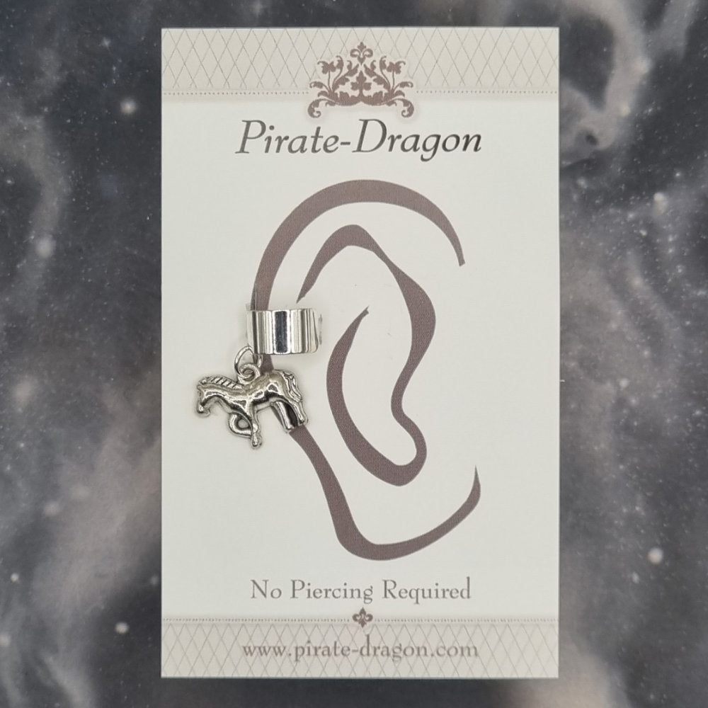 Silver Horse Non-Pierced Ear Cuff (EC9727)