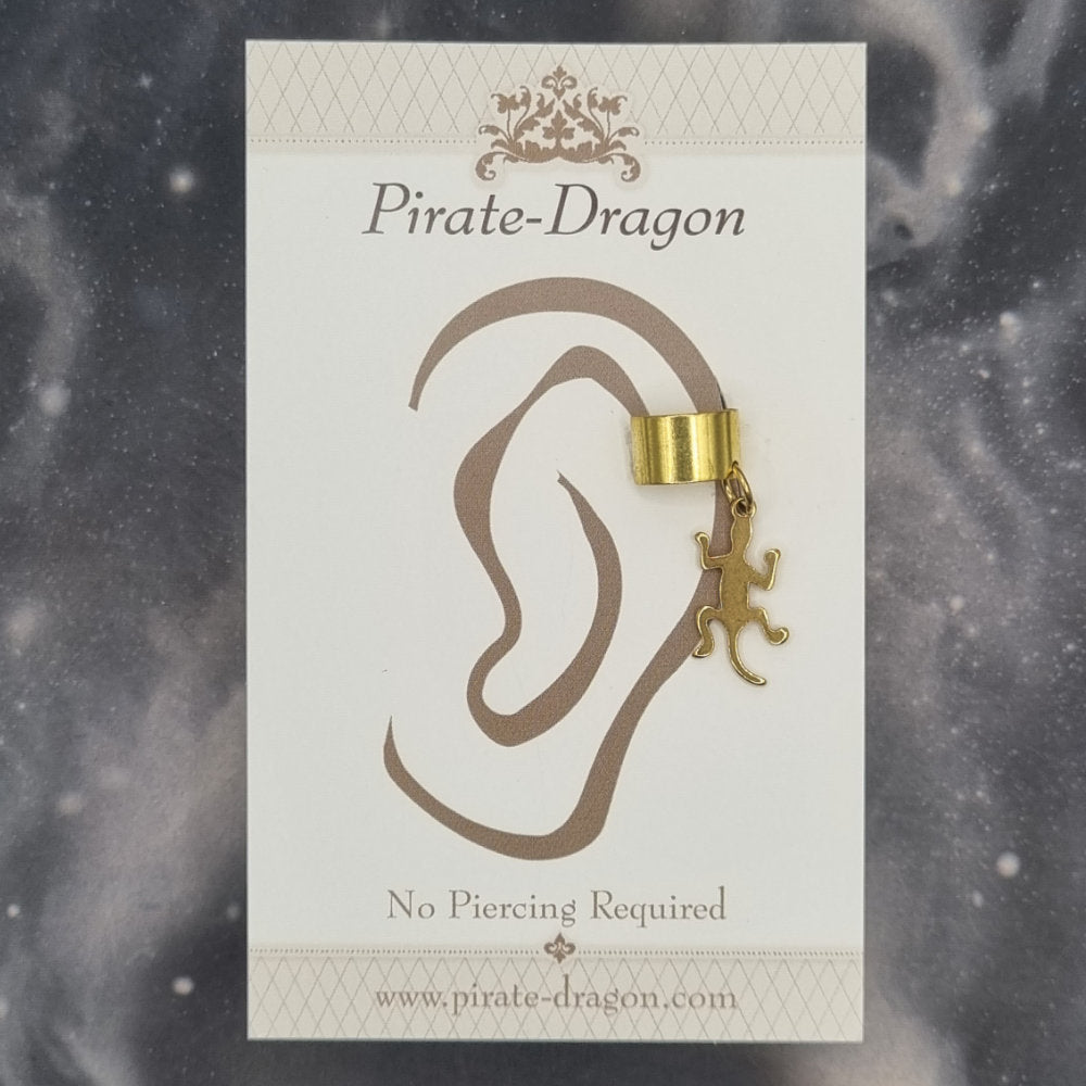 Gold Gecko Silhouette Non-Pierced Ear Cuff (EC9741)