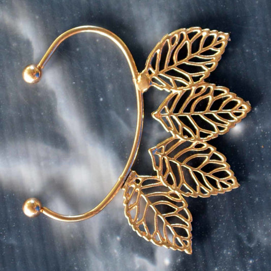 Gold Leaf Design Non-Pierced Ear Cuff (ECL003)